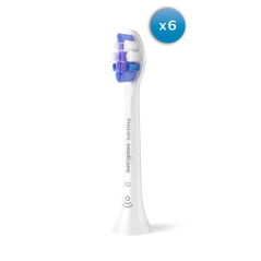 Philips Sonicare S2 Sensitive HX6056 Extra Toothbrush Head - 6 Pack, White | Gentle & Effective Cleaning